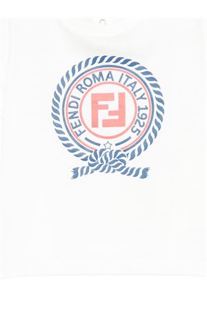 white cotton t-shirt FENDI KIDS | BMI2847AJF0TU9